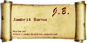 Jambrik Barna névjegykártya